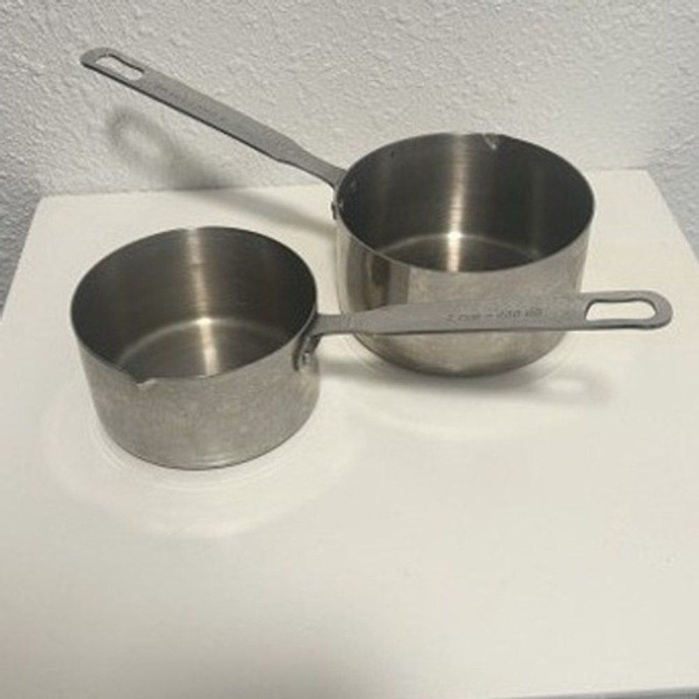 RSVP Endurance 18/10 Stainless Steel 2 & 3 cup Measuring Pan Set with Spouts 2pc